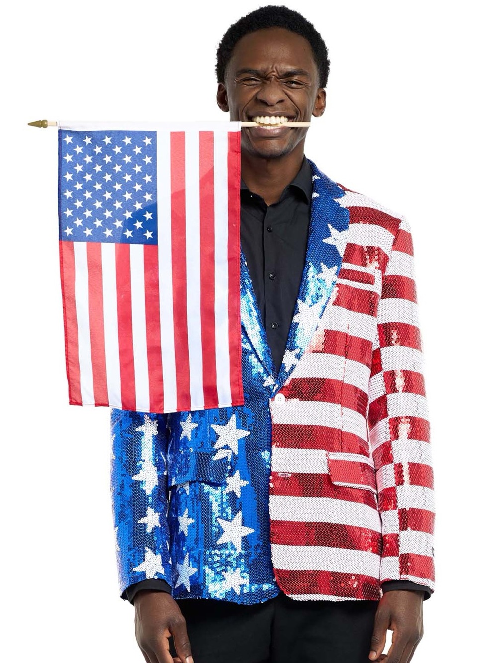 250 Year Celebration Red, White & Blue Patriotic Sequin Men’s Blazer XL